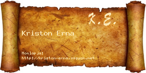 Kriston Erna névjegykártya